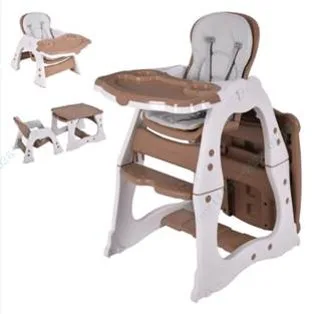 Recalled Costway convertible high chair in brown and white